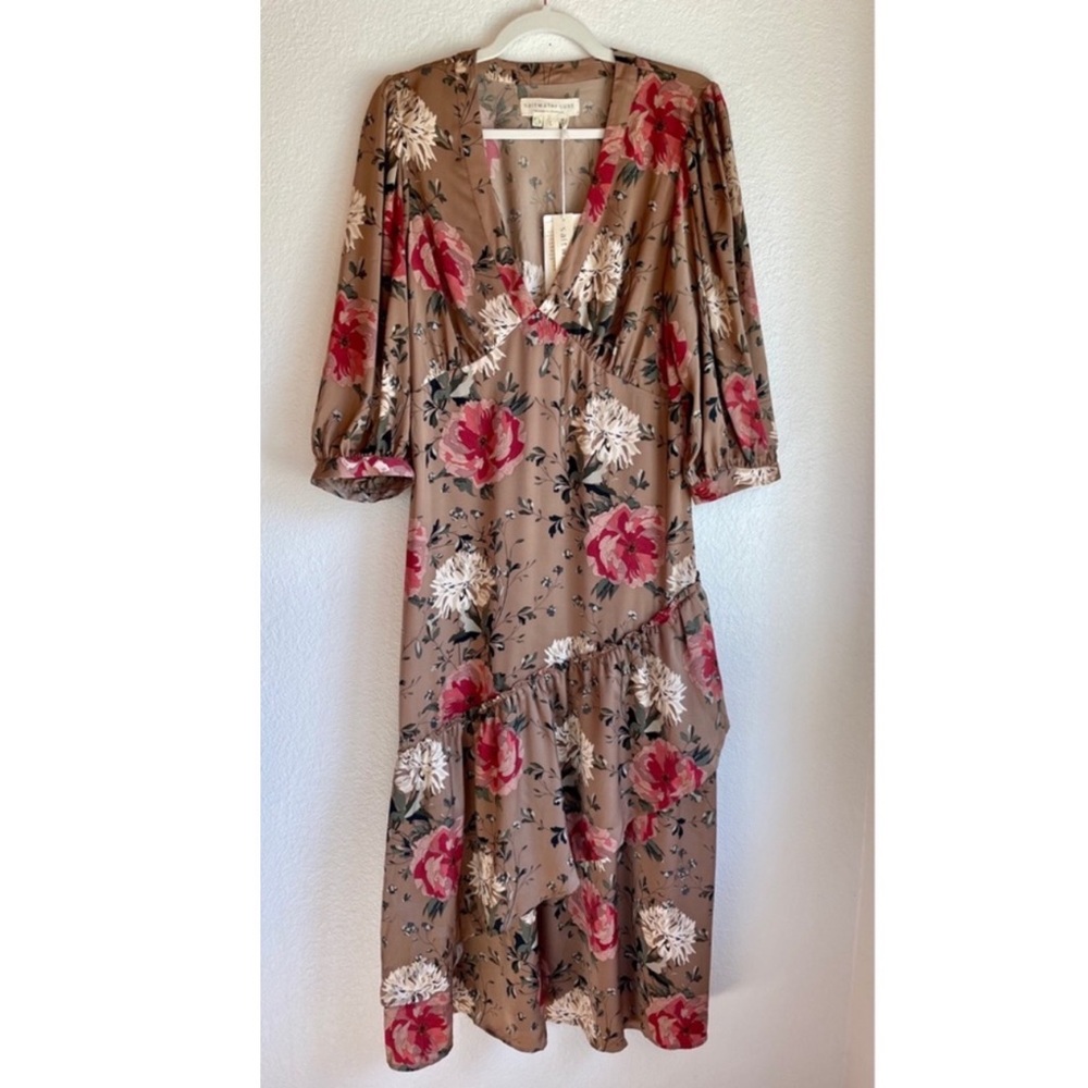 Saltwater Luxe Boho Floral Maxi Dress With Sleeves Size L